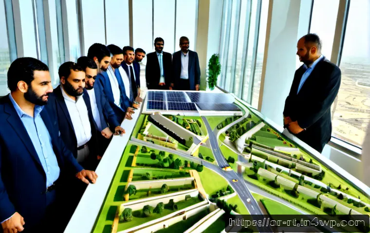스마트시티 디자인의 효과적인 추진 전략 - Photorealistic smart city planning workshop in a modern Gulf-region municipal innovation center, div...